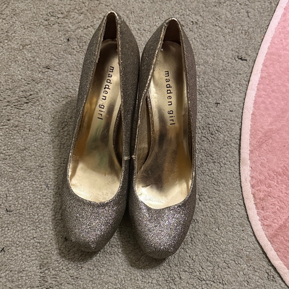 NWOT Madden Girl Sparkling Heels - Silver